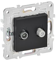 SKANDY Розетка двойная TV+SAT SK-A13Bl черный  IEK