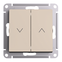 AtlasDesign Песочный 2-клавишный Выключатель жалюзи 10А, механизм Systeme Electric (Schneider Electric)