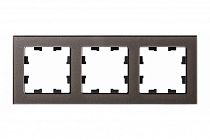 AtlasDesign Nature Стекло Мокко Рамка 3-постовая  (Schneider Electric) Systeme Electric (Schneider Electric)