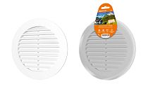 Решетка круглая с москитной сеткой, с фланцем d150, внеш. D200, бел.  TDM