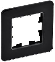 Рамка BRITE одноместная РУ-1-2-Бр стекло черный RE  IEK