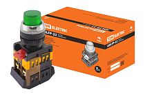 Кнопка ABLFP-22 зеленый d22мм неон/230В 1з+1р  TDM