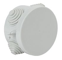 Коробка распаячная открытой установки круглая IP54 КОР ЭРА (белый) D65х40мм, 4 гермоввода