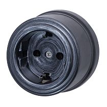 Розетка с заземляющим контактом,серия "ЛИЗЕТТА", пластик, Серебряный век Bironi