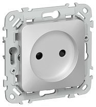 FLITE Розетка без заземления с защитными шторками безвинтовое крепление 10А РСш01-1-ФлА алюминий IEK
