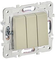 SKANDY Выключатель 3-клавишный 10А SK-V11B бежевый IEK