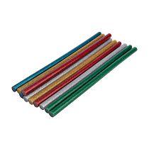 Стержни клеевые Ø11мм, 270мм, цветные с блестками (10 шт/уп), хедер REXANT Стержни клеевые Ø11мм, 270мм, цветные с блестками (10 шт/уп), хедер REXANT