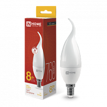 Лампа светодиодная LED-СВЕЧА НА ВЕТРУ-VC 8Вт 230В Е14 3000К 760Лм IN HOME