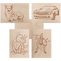 Доски для выжигания REXANT, «Набор №2» (воин/динозавр/собака/машина/без рисунка), 148х210 мм (А5), 5 шт., пакет