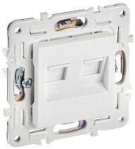 SKANDY Розетка компьютерная двойная RJ45 кат.5E SK-K03W арктический белый IEK SKANDY Розетка компьютерная двойная RJ45 кат.5E SK-K03W арктический белый IEK