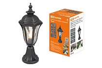 Светильник садово-парковый "Вена" 60 Вт, стойка, алюм., прозрачное/черный, Е27,  TDM