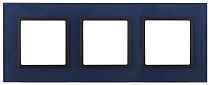 Рамка для выключателей и розеток тройная ЭРА Elegance 14-5103-29 стекло синий