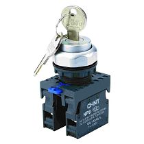 Переключатель ключом NP8-10Y/21, 3 полож, фиксац, 2НО, IP65 (R) CHINT