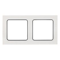 Стокгольм Рамка 2-местная белая с линией цвета черный EKF PROxima