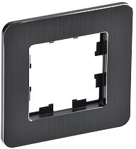 Рамка BRITE одноместная РУ-1-1-Бр металл черный RE AL  IEK