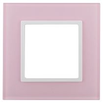 Рамка для выключателей и розеток одиночная ЭРА Elegance 14-5101-30 стекло розовый