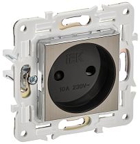 SKANDY Розетка без заземления с защитными шторками 10А SK-R01N металл никель IEK