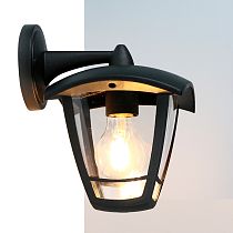 Фасадный светильник General GWL-E27-M-IP65 Черный Малый Вниз Пушкинский