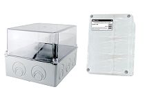 Коробка распаячная ОП 240х195х165мм, проз. крышка, IP55, кабельные ввода d28-3 шт., d37-2 шт., TDM Коробка распаячная ОП 240х195х165мм, проз. крышка, IP55, кабельные ввода d28-3 шт., d37-2 шт., TDM