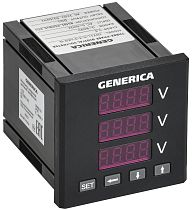 Вольтметр цифровой щитовой трехфазный DO RS-485 72х72мм LED GENERICA IEK