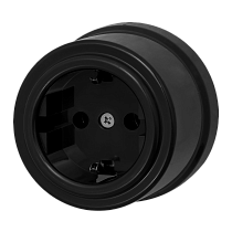 Розетка 1-местная, 220B, Schuco, евростандарт, пластик, черный JANTERA