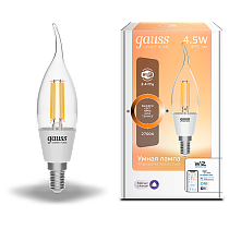 Лампа светодиодная Gauss Filament Smart Home DIM E14 CF35 4,5Вт Лампа светодиодная Gauss Filament Smart Home DIM E14 CF35 4,5Вт