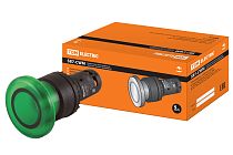 Кнопка грибовидная SB7-CWM31-220V(LED) d35мм 1з зеленая  TDM