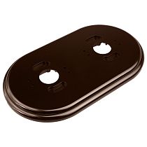 Подставка 2-местная круглая, D95 L165 H10, пластик, коричневый JANTERA