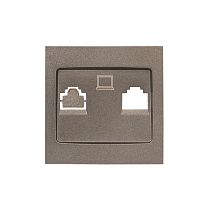 Валенсия лицевая панель розетки RJ-45 2-местная графит EKF PROxima Валенсия лицевая панель розетки RJ-45 2-местная графит EKF PROxima
