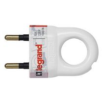 Вилка с кольцом без заземления 2К 6А белая Helium Legrand Вилка с кольцом без заземления 2К 6А белая Helium Legrand