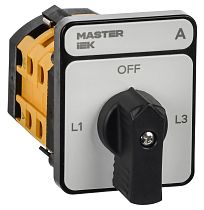 Переключатель кулачковый стандартная черная рукоятка 10А схема 98 MASTER IEK