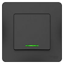 Blanca скрытая установка Антрацит Переключатель 1 клавишный  с подсветкой  10А Systeme Electric (Schneider Electric)