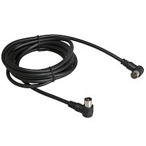 Шнур ТВ гнездо - ТВ штекер, угловой, длина 1,5 метра, черный REXANT