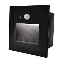 Светильник для ступеней 3Вт 5000К Металл Черный Квадрат с сенсором General GSTL-S1-3BT-5K