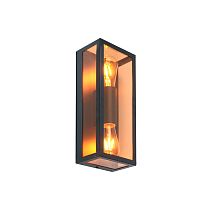 Фасадный светильник General GWL-2E27-IP65 Черный+Золотой Лофт