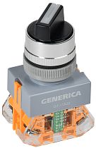 Переключатель D7-11X22 на 2 положения 1з+1р с самовозвратом черный GENERICA IEK
