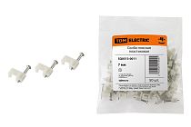 Скоба 7мм плоская пластиковая (белая) (50шт)  TDM