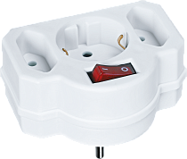 Разветвитель 3 гнезда (1гн с заземлением 2 гнезда без заземления) NAD-3-R2F-WH в ряд Navigator