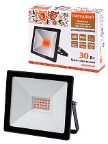 Прожектор светодиодный СДО-04-030Н-К (красный свет) 30 Вт, IP65, черный, Народный TDM