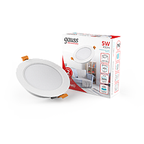 Светильник Gauss Elementary Downlight круг 5W 430lm 4000K 210-240V IP20 95*38 монтаж белый LED 1/100