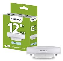 Лампа светодиодная T80 таблетка 12Вт 230В 6500К GX53 GENERICA IEK