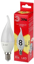Лампа светодиодная ЭРА RED LINE LED BXS-8W-827-E14 R свеча на ветру теплый белый свет
