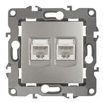 Розетка ЭРА 12 12-3108-15 перламутр информационная двойная 2XRJ45 Розетка ЭРА 12 12-3108-15 перламутр информационная двойная 2XRJ45