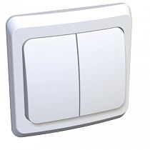 ЭТЮД скрытая установка Белый Выключатель 2 клавишный  с подсветкой Systeme Electric (Schneider Electric)
