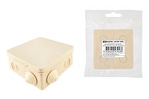 Коробка распаячная ОП 100х100х55мм, крышка, IP54, 8вх., сл. кость, инд. штрихкод  TDM