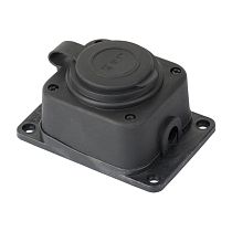 Роз. одномест. с защит. крышкой каучуковая 230В 2P+PE 16A IP44 EKF PRO