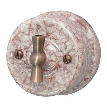 Выключатель двухклавишный,серия "ЛИЗЕТТА",  керамика, цвет мрамор Bironi