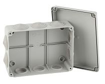 Коробка распаячная открытой установки IP55 КОРv ЭРА (серый) 150х110х70мм на винтах 10 гермовводов