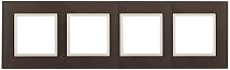 Рамка для выключателей и розеток четверная ЭРА Elegance  14-5104-31 стекло мокко