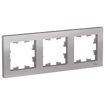 AtlasDesign Алюминий Рамка 3-х постовая универсальная Systeme Electric (Schneider Electric)